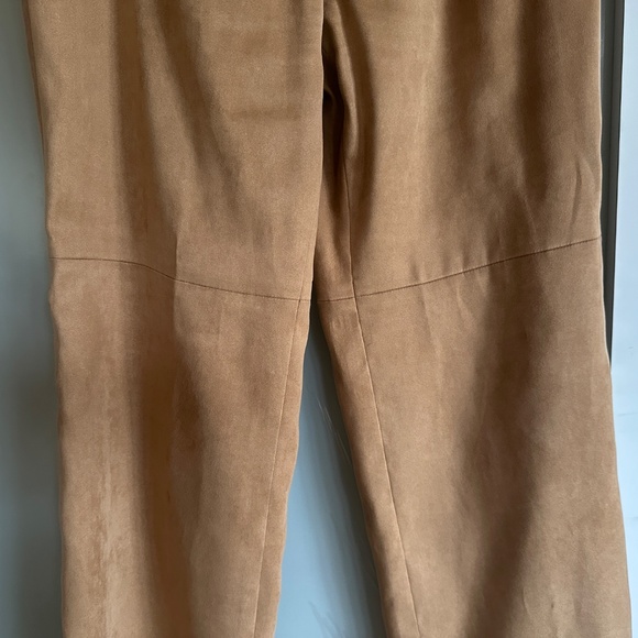 Talbots Petite 4 Faux Suede Pants, Darts, Brown Tan Fitted for Fall - Picture 6 of 12